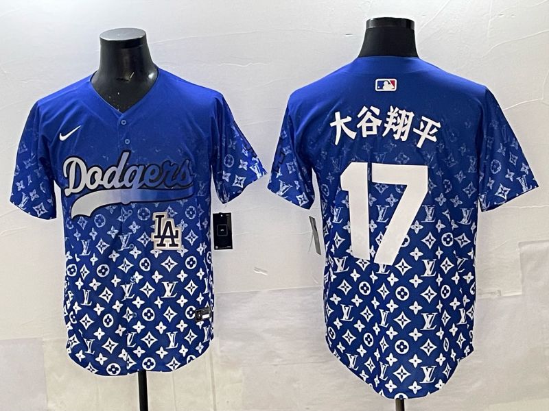 Men Los Angeles Dodgers #17 Ohtani Blue Nike 2025 MLB jersey 08